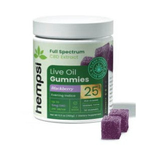 Hempsi Live Resin Gummy, Blackberry Indica